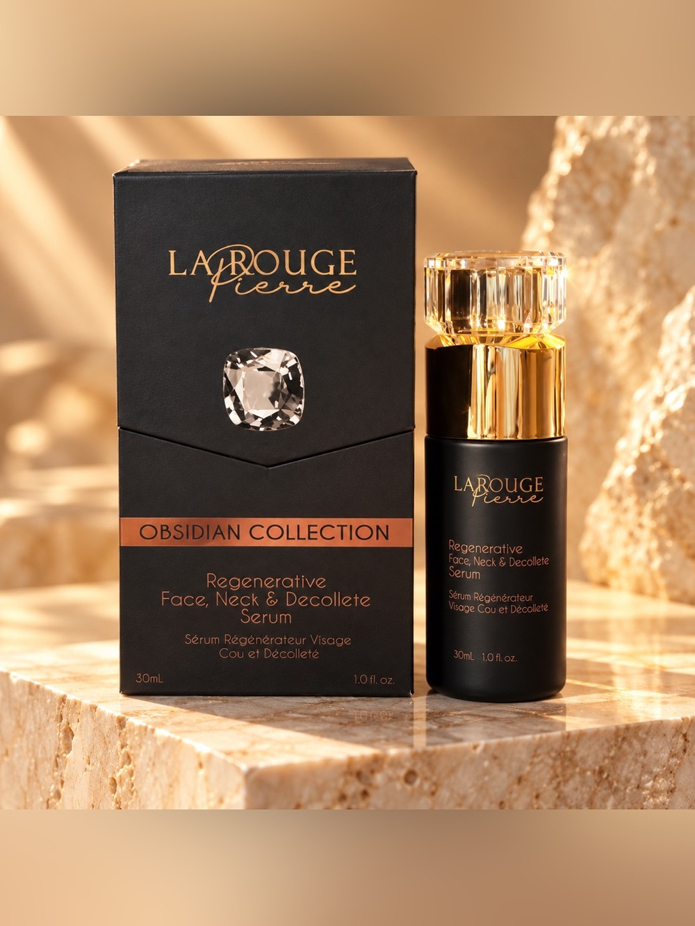La Rouge Pierre Obsidian Regenerative Face, Neck & Décolleté Serum  🖤